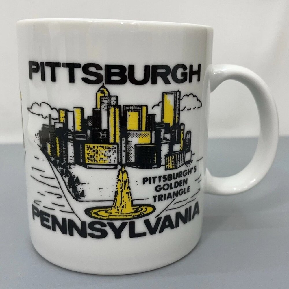 Vintage Pittsburgh Pennsylvania Souvenir Coffee Mug Cup Landmarks Ceramic Japan